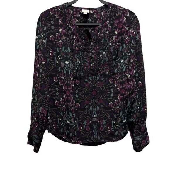 Converse One Star Women's Floral Long Sleeve Blouse Medium Made In India - Picture 1 of 8